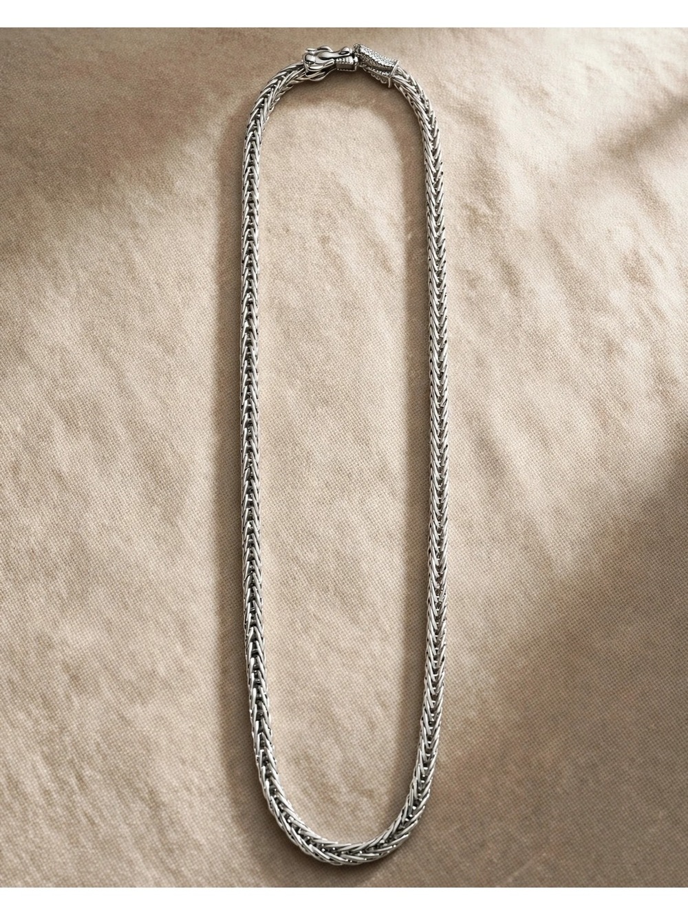 S925 Sterling Dragon Chain Necklace – 25", Men's, 3/16"